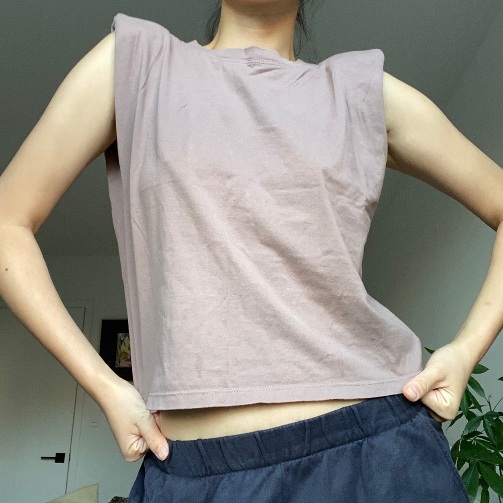 Zara shoulder padded T-shirt